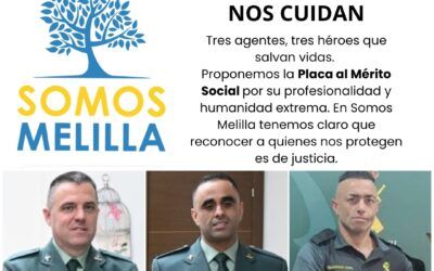 Somos Melilla pide la Placa al Mérito Social para tres guardias civiles por salvar vidas